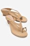 Alizee Light Beige Suede Flip-Flop Buckle Women's Mini Wedge Heeled Slippers