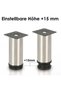 4-piece furniture leg set, table legs, furniture, made of stainless steel, height: 100 mm, diameter: 40 mm, height adjustment range: ±15 mm. - 2