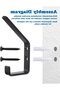 6 Black Coat Hooks with Screws Modern Style Wall Hooks for Bedrooms Living Rooms Bathrooms Hanging Clothes Coats Hats - 4