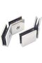 2-Piece Stainless Steel Shower Enclosure Hinges and Glass Clips, Suitable for 6-12mm Thick Glass - 2