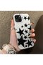 iPhone 14 Plus/15 Plus Compatible High-Quality Flat Print Black Star Pattern Cool Silicone Case