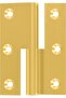 Furniture hinge, offset type B, cylindrical head on the left, 50x40 mm, polished brass