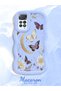 Redmi Note 11 Pro 5g Compatible Wavy Frame Moon Butterfly and Flower Pattern Silicone Phone Case