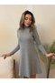 Women's long sleeve turtleneck loose blades acrylic dress - 6