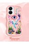Vivo Y16 Compatible Colored Psychedelic Eye Mushroom Drawing Flat Print Case