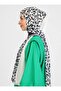 Striped Leopard Patterned Shawl - Black - 3