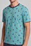 Egyptian Men's Cotton Animal Patterned Pajama Set Turquoise Green-Anthracite - 3