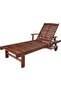 Wooden Sun Lounger - Outdoor Garden Patio Deck Chair, Adjustable Reclining Hardwood Sunbed
