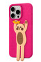 iPhone 15 Pro Max Soft Touch Silicone Phone Case with 3D Cat Figure and Stand - 6