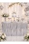 Silver Table Skirt 120X180 cm Party Table Decoration Birthday Engagement Baby Shower Wedding Decor