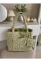 Pinterest Puf Tote Bag |   Wallet Bag Lined Large Green Quilted Shoulder Bag Women's Handbag Gift - 3