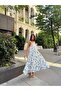 Women's Long Dress with Collar, Birit Detail, Straps, Lining and Pockets - 5