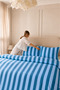 Milbay Group Multi-Colored Striped Duvet Cover Set Modern Minimalist Geometric Pattern Double Bed Quilt Cover - 2