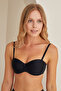 Black Unpadded Strapless Covered Bra