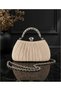 Pleated Satin Evening Dress Bag with Stones
