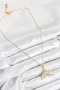 316L Steel Zircon Stone Fish Tail Model Gold Color Women's Necklace - 2