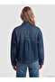 Lcw Vision Indigo Shirt Collar Oversize Women's Jean Jacket - 4