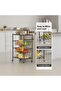 Heavy Duty 4-Tier Rolling Cart, 110 Lbs Capacity Multi-Purpose Kitchen Utility Cart with Lockable Wheels & Handle Bar, Commercial-Grade Wire Storage Cart for Kitchen, Garage, Restaurant - 3