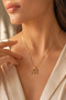 Letter m Stone Necklace Gold Color Women's Initial Necklace Sparkling Elegant Gift Jewelry