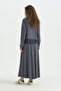 Cupra Modal Knitted Skirt Blouse Set - Indigo - 4