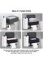 Toilet paper roll holder, wall-mounted toilet paper storage box with shelf, modern matte black adhesive toilet paper holder. - 2
