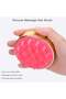 Silicone Scalp Massage Hair Brush – Soft Shampoo Scalp Massager with Gold Handle | Gentle Silicone Bristles for Hair & Scalp Care, Pink - 3