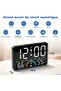 Digital Alarm Clock XL, modern desktop clock, temperature & humidity, 16x10cm large LED, black - 6