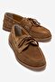 Leonelda Women's Genuine Leather Lace-Up Loafer Tan Suede
