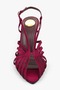 Women's Aliva Burgundy Satin Heeled Shoes - 3