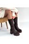 Moki Brown Nubuck Heeled Boots - 4