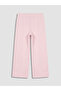 Lcw Kids Pink Stitch Printed Wide Leg Girls' Sweatpants - 4
