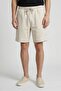 Men Brand Logo Basic Shorts, Cream