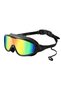 Adult Anti-fog Large Frame Swimming Goggles – Waterproof Electroplated Lenses for Clear Vision – Black Silver Lens