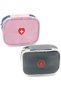 2pcs Medicine Bag Oxford Fabric Emergency Medical Portable Small Holder Empty Travel Pharmacy Square Organizer Home School pink gray
