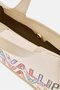 Women Brand Logo Mini Tote Bag, Beige - 3
