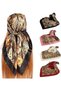 4-piece women's silk headscarf, satin hair scarf, large square scarf, silk neck scarf/shawl (90×90cm)