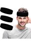 Unisex Sports Sweat-wicking Headband - 3-pack - Black