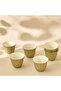 Geometric Print 6-Piece New Bone China Kahwa Cup Set