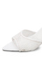 White Lace Women's Kitten Heeled Slippers Pointed Toe Bridal Dowry Wedding after Party Bride to Be Bachelorette Bridesmaid - 2
