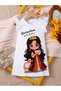 Girls White Ramadan Graphic Dress