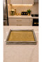 Moon Beige Cream Detailed Decorative Gold Glitter Luxury Presentation and Serving Tray 41X29 cm