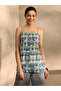 Blue Printed Cotton Straight Kurti