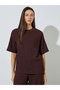 Coffee Brown Textured Top and Wide Leg Trousers Co-ord Set - 2