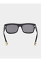Black anf Gold Solid Square Frame Sunglasses - 5