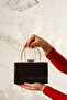 Women's Brown Leather Evening Dress Wedding Invitation Bag - 5