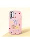 Samsung Galaxy F23 Compatible Case Camera Protector Pink Silicone Couple Phone Case with Bear Pattern