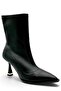 Non-Slip Sole Thin Heeled Stretch Zipper Detailed Women's Boots Black 9 cm - 5