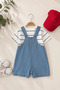 Striped Knitted Overalls for Baby Boy, 2-Piece Set - Light Blue - 3