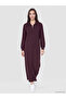Lcw Modest Burgundy High Neck A-Line Sweat Dress