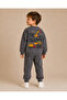 Boy's Work Machine Printed Two-Thread Brushed Top and Bottom Set - 7
